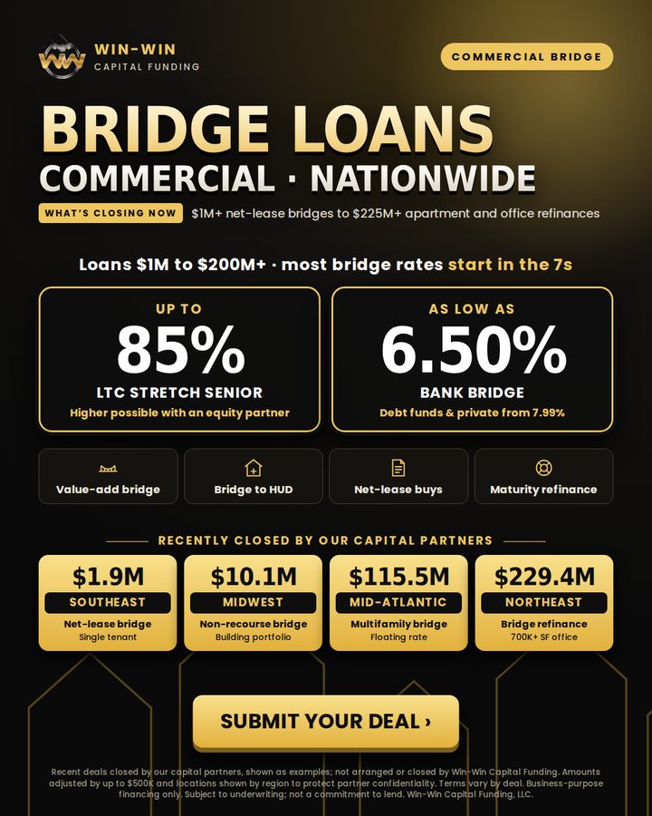 Commercial bridge loans flyer: Win-Win Capital Funding