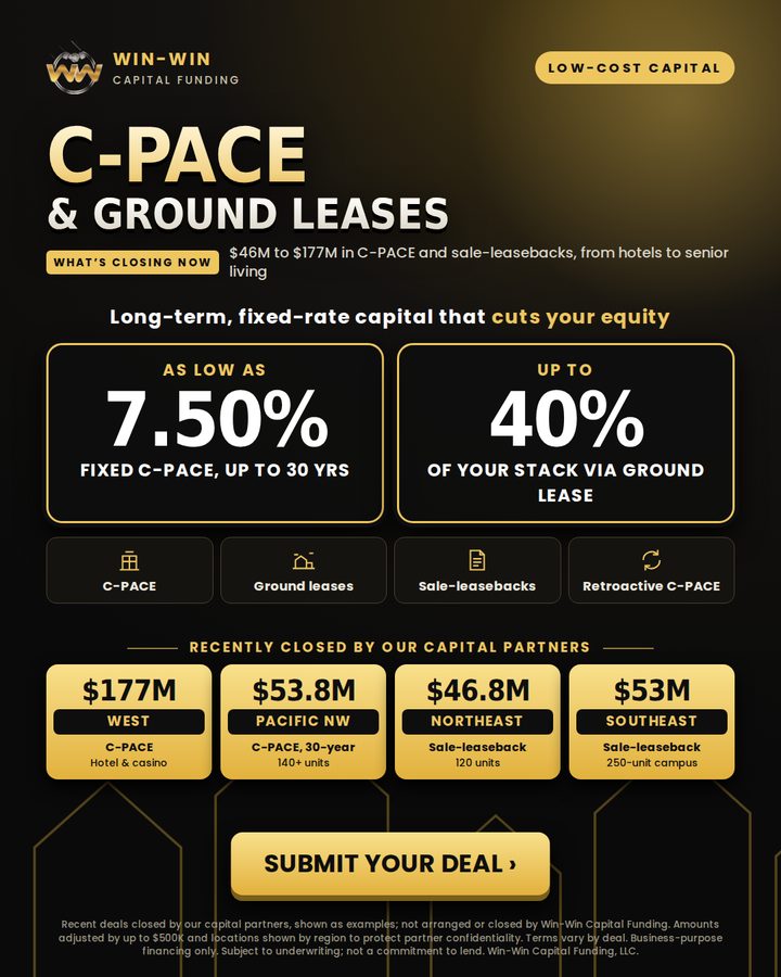 C-PACE financing flyer: Win-Win Capital Funding