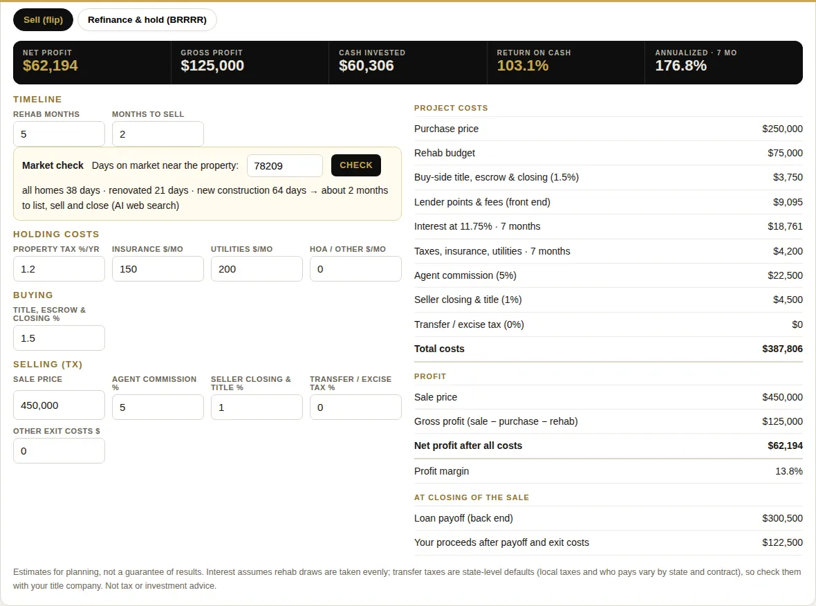 Know your profit before you offer screenshot