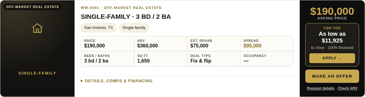 Deals with your financing already shown screenshot